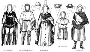 Die Große Galerie der britischen Kostüme: Kleid getragen in der Regierungszeit von Edward III, ca. 1934 von Unbekannt