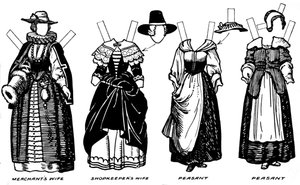 Die große Galerie der historischen Kostüme: Kleid getragen in der Regierungszeit von James I., um 1934