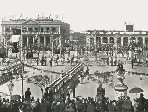 Der große Platz an einem Festtag, Montevideo, Uruguay, 1895 von Unbekannt