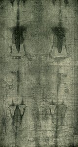 Das Heilige Grabtuch - Abdruck des Körpers von hinten gesehen, 1902