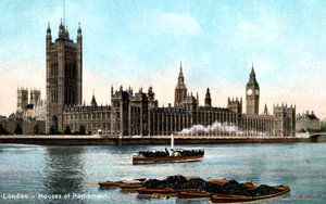 Die Houses of Parliament, Westminster, London, frühes 20. Jahrhundert