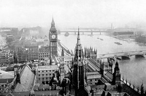 Die Houses of Parliament, gesehen vom Victoria Tower, Westminster, London, ca. 1905 von Unbekannt