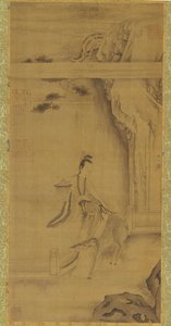 Die unsterbliche Ma Gu mit einem Hirsch, Qing-Dynastie von Unbekannt