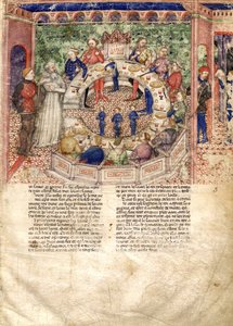 Die Ritter der Tafelrunde, Miniatur aus La Quête du Saint Graal et la Mort d