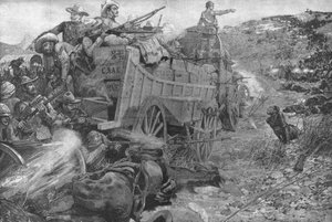 Der Matabele-Krieg, 1893: Angriff auf das Wagenlager am Imbembezi-Fluss, 1. November 1901