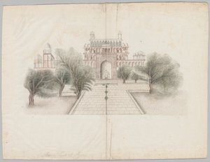 Das Mausoleum von Akbar in Secundrabad, frühes 19. Jahrhundert von Unbekannt