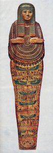 Der Mumienkasten einer Priesterin von Ammon-Ra aus dem Jahr 1600 v. Chr., um 1935