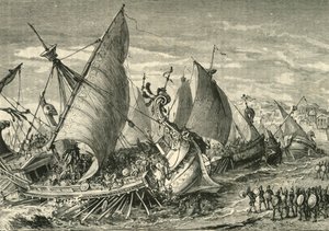Die Seeschlacht im Hafen von Syrakus, 1890 von Unbekannt