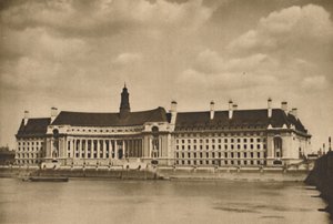 Der Neue Palast an der Themse, das Hauptquartier des London County Council, ca. 1935