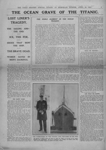 Das Ozeangrab der Titanic und Fotografie von Kapitän Edward Smith, 20. April 1912