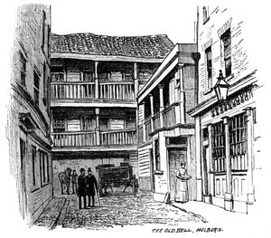 Das alte Bell Gasthaus, Holborn, London, 1887