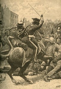 Das Peterloo-Massaker: Husaren greifen das Volk an, Manchester, 1819, um 1890 von Unbekannt