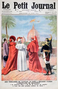 Der Papst betrachtet das Flugzeug von Andre Beaumont über Rom, 1911 von Unbekannt