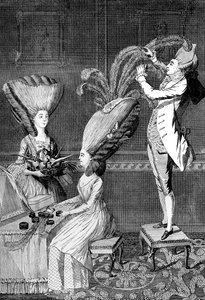 Der lächerliche Kopfschmuck oder Die gefiederte Dame, 1776 von Unbekannt