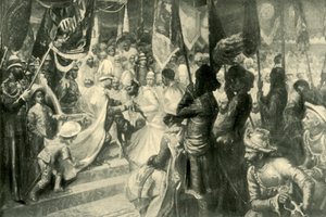 Der Prinz von Wales verleiht den Orden des Sterns von Indien in Kalkutta, 1901 von Unbekannt