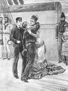 Die Prinzessin von Wales begrüßt ihre Seefahrersöhne bei ihrer Rückkehr..., 3. Mai 1880, 1901 von Unbekannt