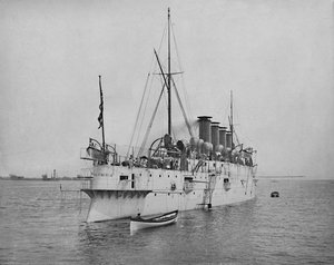 Der geschützte Kreuzer Columbia, um 1897