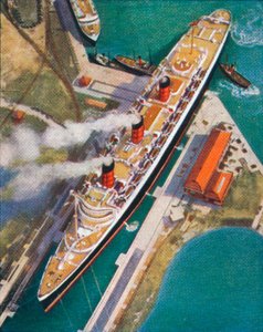 Die Queen Mary in Southampton von Unbekannt