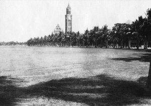 Der Rajabai-Turm, Universität von Bombay, Indien, ca. 1918 von Unbekannt