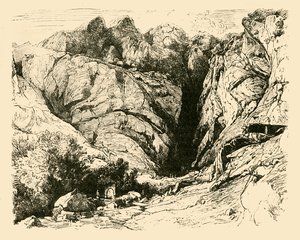 Die Schlucht bei Delphi, Szene der Abwehr der Gallier, 1890