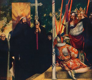 Die Aufnahme des Heiligen Augustinus durch Ethelbert, 1912 von Unbekannt