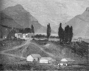 Die Residenz, Maseru, Basutoland, Wohnsitz des Hauptmagistrats, Kommandant Griffiths, ca. 1880