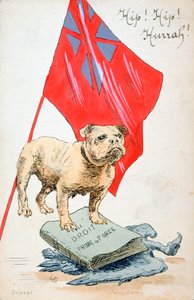 Das Recht geht der Gewalt voraus, französische Postkarte aus dem Ersten Weltkrieg, 1914-1918