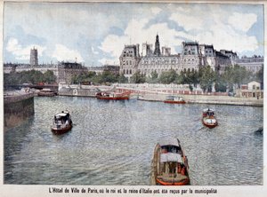 Die Seine und das Hôtel de Ville, Paris, 1903 von Unbekannt