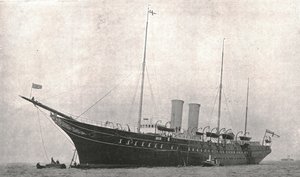 Die königliche Yacht verlässt Cowes, Isle of Wight, 6. August 1902