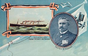 Die SS Kaiser Wilhelm der Große und Kapitän Otto Cuppers, ca. 1905 von Unbekannt