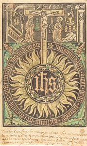 Das heilige Monogramm mit der Kreuzigung und den Leidenssymbolen [recto]