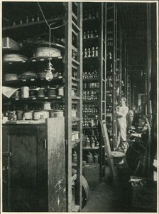 Die Regale von Edisons Labor mit Proben jeder bekannten Substanz, 1902 von Unbekannt