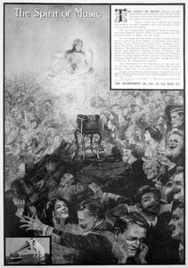 Der Geist der Musik, Werbung für die Gramophone Co, 1910 von Unbekannt
