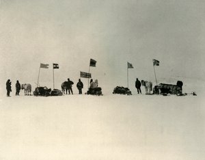 Der Start vom Eisrand südlich von Hut Point, um 1908, 1909 von Unbekannt