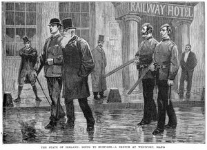 Der Zustand Irlands: Auf dem Weg zur Arbeit - eine Skizze in Westport, Mayo, 19. Jahrhundert