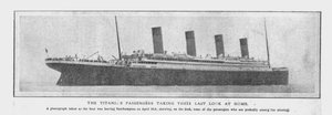 Die Passagiere der Titanic nehmen ihren letzten Blick auf die Heimat, 20. April 1912