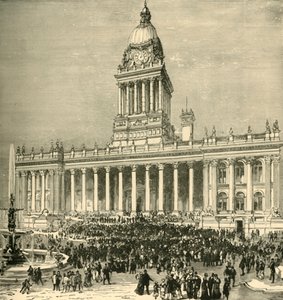 Das Rathaus: Eine Freiluft-Bandaufführung, 1898 von Unbekannt