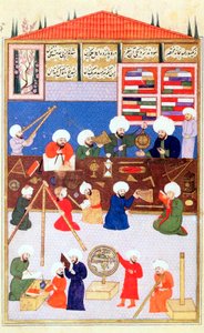 Der türkische Astronom Takiuddin in seinem Observatorium in Galata, Istanbul, 1581 von Unbekannt
