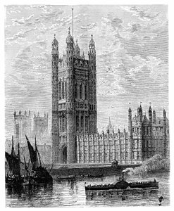 Der Victoria Tower und die Houses of Parliament, London, 1900