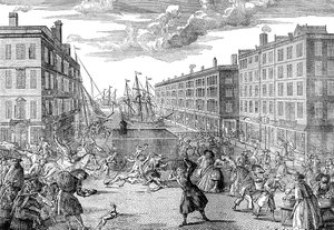 Die Aussicht und die Launen von Billingsgate, 1736