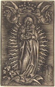 Die Jungfrau von zwei Engeln gekrönt, ca. 1500 von Unbekannt