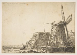 Die Windmühle (umgekehrte Kopie) von Unbekannt
