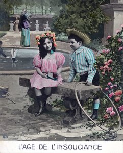 Das Zeitalter der Unschuld, französische Postkarte, um 1900