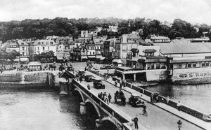 Die Brücke über den Fluss Touques, Trouville, Frankreich, ca. 1920er Jahre von Unbekannt