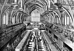 Krönungszeremonie von James II in der Westminster Hall, London, 1685 ca. 1905