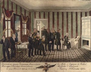 Der Tod von Alexander I. von Russland in Taganrog am 19. November 1825, 1828 von Unbekannt