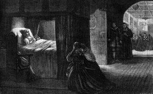 Das Sterbebett von Oliver Cromwell, 3. September 1658, 19. Jahrhundert von Unbekannt