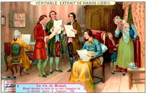 Der sterbende Mozart hört die Aufführung seines Requiems, 1791 von Unbekannt