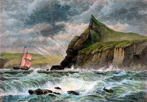 Der Eingang zum Hafen von Fowey, Cornwall, 19. Jahrhundert