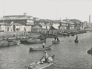 Der Eingang zum Suezkanal in Port Said, Ägypten, 1895 von Unbekannt